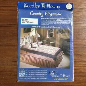 NEW Country Elegance Printed Cross Stitch Quilt Square 4003 Scandia